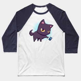 Cat Hates Smartass Phones Baseball T-Shirt